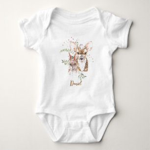 Hirsch und Bunny Floral Baby BodySuit Baby Strampler