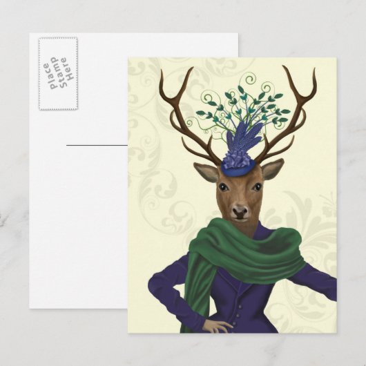 Hirsch und Faszinator 2 Postkarte (Vorne/Hinten)