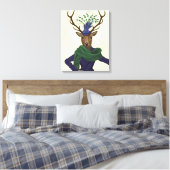 Hirsch und Faszinator Leinwanddruck (Insitu (Schlafzimmer))
