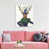 Hirsch und Faszinator Leinwanddruck (Insitu (Wohnzimmer))