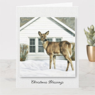 Hirsch und Hütte - Weihnachtsgesang Karte