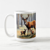 Hirsch und Kitze im Wald Wildtiere Kaffeetasse (Links)