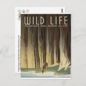 Hirsch und Stream Postkarte (Vorne/Hinten)