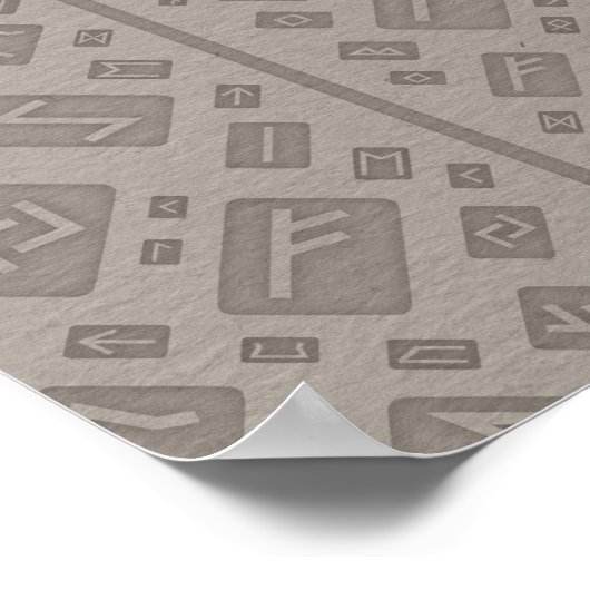 Hirsch und Vegvisir - Viking Navigation Compass Poster (Ecke)