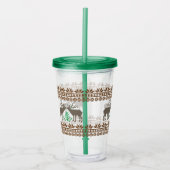 Hirsch und Weihnachtsbaum Litauisches Volksmuster Acryltrinkbecher (Vorderseite)