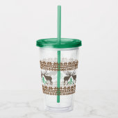 Hirsch und Weihnachtsbaum Litauisches Volksmuster Acryltrinkbecher (Rechts)