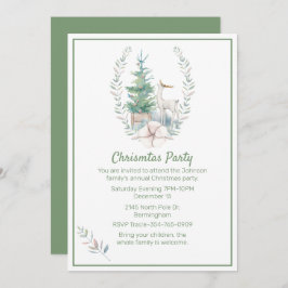Hirsch und Weihnachtsbaum Weihnachtsfest Party Einladung