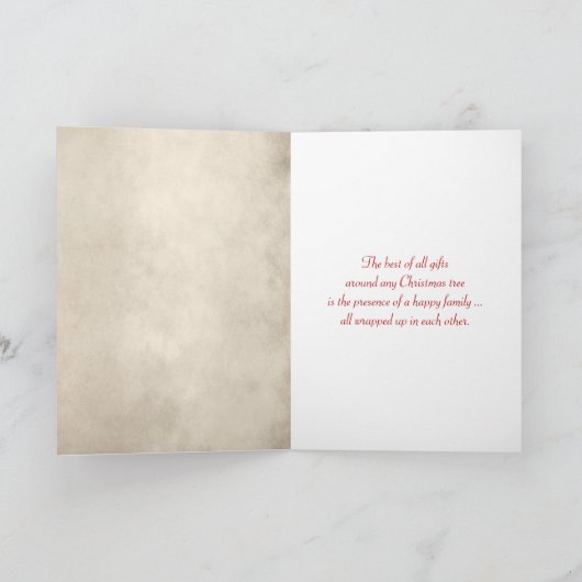 Hirsch und Weihnachtskranz Feiertagskarte (Innenseite)