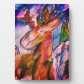 Hirsch und Winter Fotoplatte (Vorderseite)