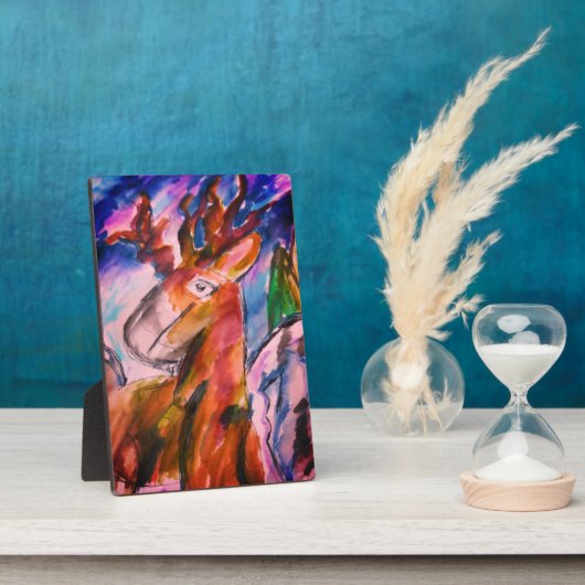 Hirsch und Winter Fotoplatte (Seite)