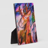 Hirsch und Winter Fotoplatte (Seite)