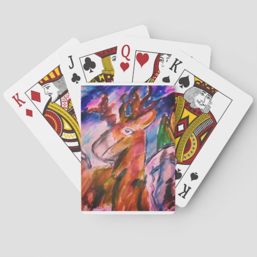 Hirsch und Winter Spielkarten (Rückseite)