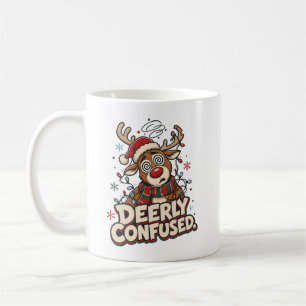 Hirsch verwirrt Lustiges Rentier Weihnachtsgeschen Kaffeetasse