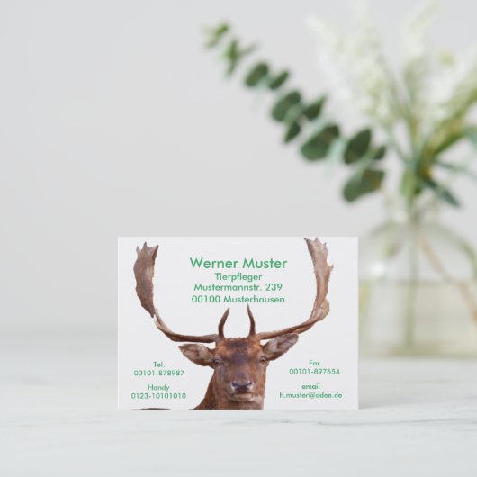 Hirsch-Visitenkarten Visitenkarte (Stehend Vorderseite)