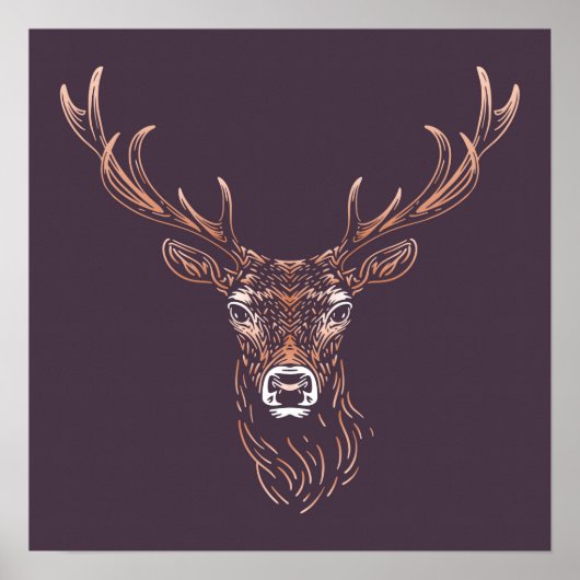 Hirsch | Waldtiermuschel Poster (Vorne)