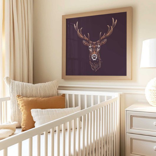 Hirsch | Waldtiermuschel Poster