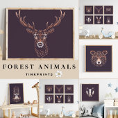 Hirsch | Waldtiermuschel Poster