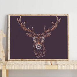 Hirsch | Waldtiermuschel Poster