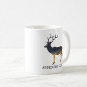 Hirsch, Wasserfarbe mit Text Kaffeetasse (VorderseiteRechts)