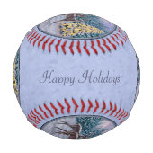 Hirsch & Weihnachtsbaum Winter Blue Baseball (Rückseite)