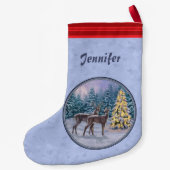 Hirsch & Weihnachtsbaum Winter Blue Kleiner Weihnachtsstrumpf (Rückseite)