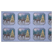 Hirsch & Weihnachtsbaum Winter Blue Stoff (Fat Quarter (45,7 x 55,9 cm))