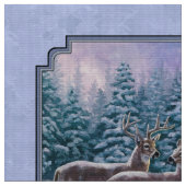 Hirsch & Weihnachtsbaum Winter Blue Stoff (Nahaufnahme)
