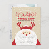 Hirsch Weihnachtsfest, Ho, Feiertag einladen Einladungspostkarte (Vorne/Hinten)