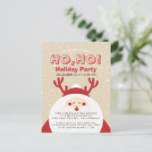 Hirsch Weihnachtsfest, Ho, Feiertag einladen Einladungspostkarte (Stehend Vorderseite)
