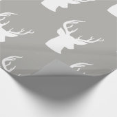 Hirsch-Weihnachtsgrau-Muster des Ren-| des Geschenkpapier (Ecke)