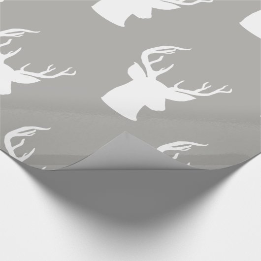 Hirsch-Weihnachtsgrau-Muster des Ren-| des Geschenkpapier (Ecke)