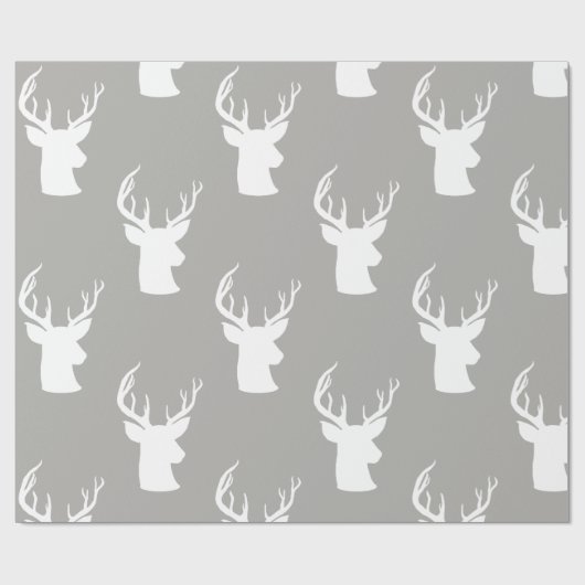 Hirsch-Weihnachtsgrau-Muster des Ren-| des Geschenkpapier (Flach)