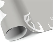 Hirsch-Weihnachtsgrau-Muster des Ren-| des Geschenkpapier (Rolleneckpunkt)