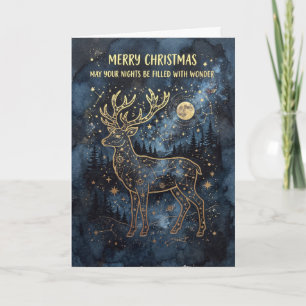 Hirsch Weihnachtskarte mit himmlischem Motiv Karte