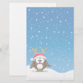 Hirsch Weihnachtsmann Eule Briefpapier (Vorne/Hinten)