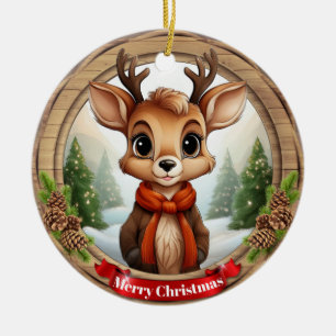 Hirsch-Weihnachtsmann-Rentier-Tier-Weihnachten Ker Keramik Ornament