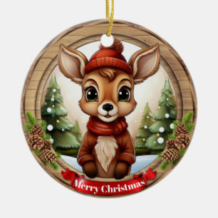 Hirsch-Weihnachtsmann-Rentier-Tier-Weihnachten Ker Keramik Ornament