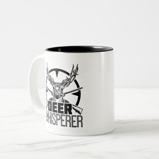 Hirsch Whisperer Funny Buck Hunter Whitetail Jagd Zweifarbige Tasse (Vorderseite Links)