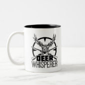 Hirsch Whisperer Funny Buck Hunter Whitetail Jagd Zweifarbige Tasse (Links)