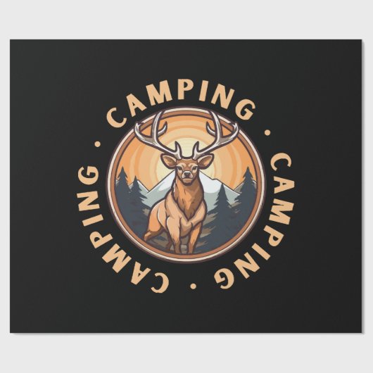 Hirsch - Wildnis - Camping Geschenkpapier (Flach)
