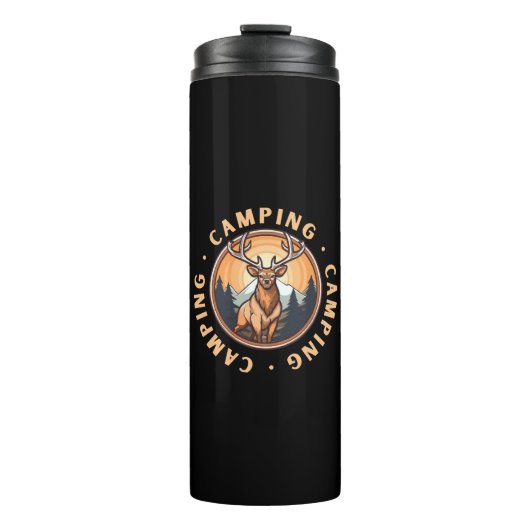 Hirsch - Wildnis - Camping Thermosbecher (Vorderseite)