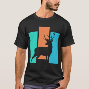Hirsch Wildtier Outdoor Natur Silhouette T-Shirt