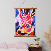 Hirsch Winterfreude Wandteppich Mit Holzrahmen (Schlafzimmer)