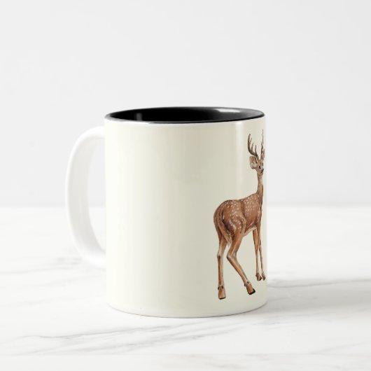 Hirsch Zweifarbige Tasse (Vorderseite Links)
