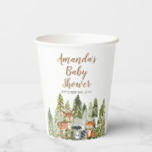 Hirschabenteuer Camper Bergwaldpapier Pappbecher (Rückseite)