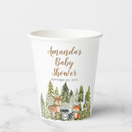 Hirschabenteuer Camper Bergwaldpapier Pappbecher