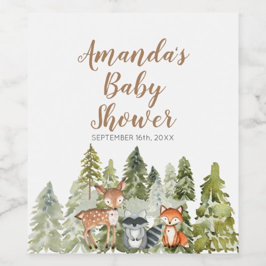 Hirschabenteuer Camper Dusche Weinkarte Weinetikett (Einzelnes Label)