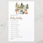 Hirschabenteuer Kinderdusche Gebete für Baby (Vorderseite)