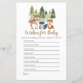 Hirschabenteuer Kinderdusche Wünsche für Baby (Vorderseite)