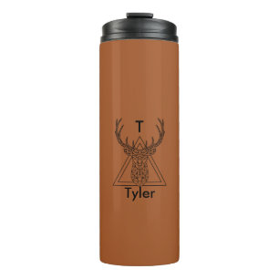 Hirschantler Burnt Orange Monogram Custom Thermosbecher
